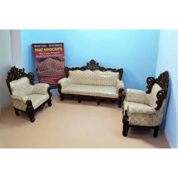 5-Seater Floral Design Sofa - Elegant Comfort for Living Room